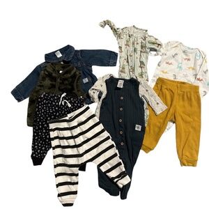 Baby Boy Clothing Bundle – Mixed Brands (Size 0-3Months) [💥BUNDLE 9 items]